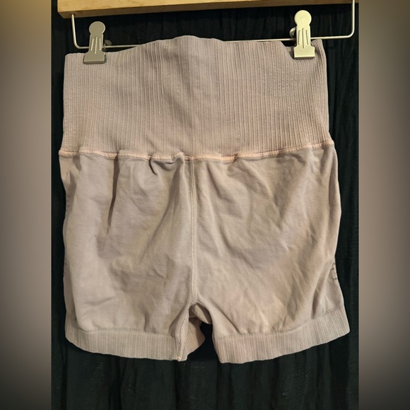 Free People Movement Good Karma Washed Out Brown Grey Running Shorts - Picture 3 of 4